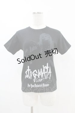 画像1: STIGMATA / プリント半袖カットソー XXS 黒 H-25-06-01-1062-GO-TO-KB-ZH