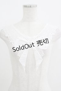 MorunxMuunaStoik / 付け襟  Ribbon白 H-25-06-01-051-EL-ZA-KB-ZH