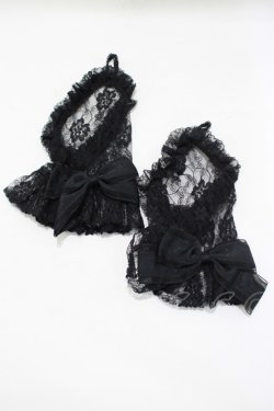 画像1: ATELIER PIERROT / レースグローブ　ショート丈　指ぬき  黒 H-25-06-01-053-EL-ZA-KB-ZH