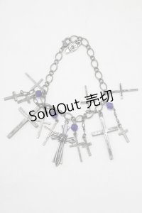 Moi-meme-Moitie / M+ROSE×十字架ブレスレット  黒 H-25-06-01-054-MO-AC-KB-ZH