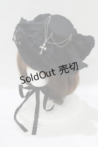 MARBLE / クロスチャームミニハット  黒 H-25-06-01-056-GO-AC-KB-ZH