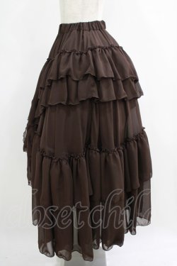 画像2: Sheglit / "Empress"ロングフリルスカート M 茶 H-25-06-01-006-EL-SK-KB-ZH