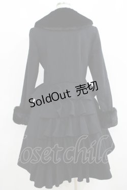 画像3: Moi-meme-Moitie / ファー付きバッスルコート 9号 黒 H-25-06-01-001-MO-CO-KB-ZT-C041