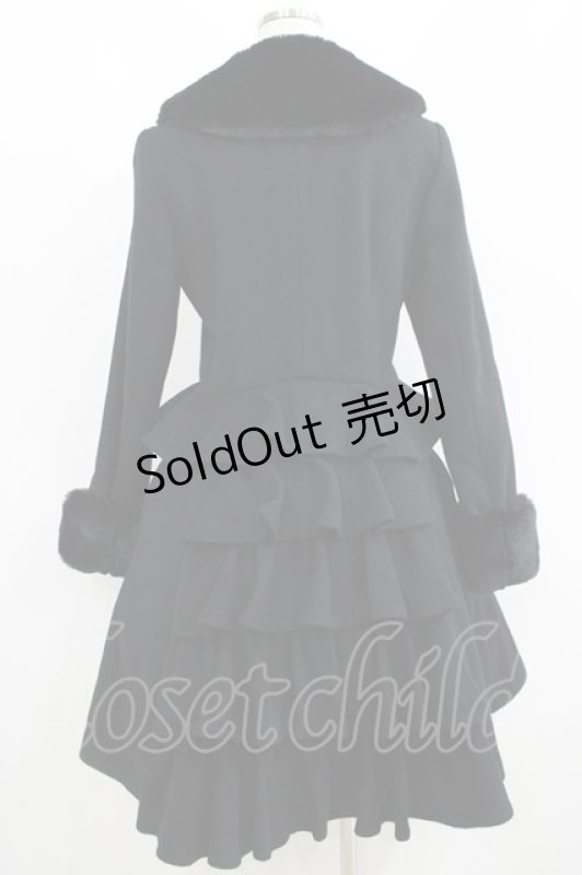 画像3: Moi-meme-Moitie / ファー付きバッスルコート 9号 黒 H-25-06-01-001-MO-CO-KB-ZT-C041 (3)