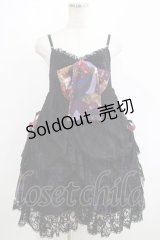 Qutie Frash / クモメッシュリボンブローチ付ベビードール  黒 H-25-06-01-013-QU-OP-KB-ZH