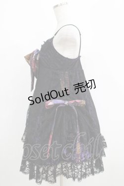 画像2: Qutie Frash / クモメッシュリボンブローチ付ベビードール  黒 H-25-06-01-013-QU-OP-KB-ZH
