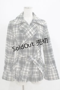 ALGONQUINS / チェックフリルジャケット  オフ×ブラックチェック H-25-06-01-019-AL-JA-KB-ZH