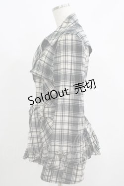 画像2: ALGONQUINS / チェックフリルジャケット  オフ×ブラックチェック H-25-06-01-019-AL-JA-KB-ZH