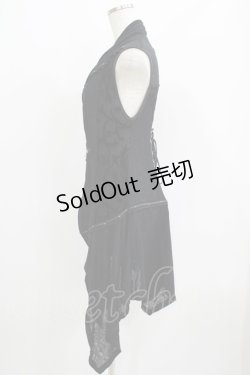 画像2: Ozz On / 異素材切替ロングジレ  黒 H-25-06-01-021-OO-TO-KB-ZH