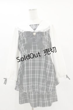 画像1: majoretty / チェックセーラーリボンセットアップ 2L ブラック H-25-06-03-057-LO-OP-NS-ZH
