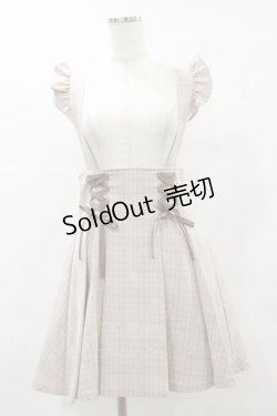 画像1: Ank Rouge / チェック柄フリルサスペンダースカート M ピンク H-25-06-03-067-CA-SK-NS-ZH