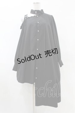 画像1: Jamie エーエヌケー / ワンショルダータックイレギュラーワンピース M ブラック H-25-06-03-1034-LO-OP-NS-ZH