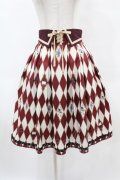 axes femme kawaii / ダイヤ柄襟付きスカート M ボルドー H-25-06-03-1042-AX-SK-NS-ZH