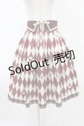 axes femme kawaii / ダイヤ柄襟付きスカート M ボルドー H-25-06-03-1042-AX-SK-NS-ZH
