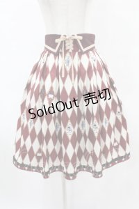 axes femme kawaii / ダイヤ柄襟付きスカート M ボルドー H-25-06-03-1042-AX-SK-NS-ZH