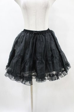 画像1: Angelic Pretty / ショートオーガンジーパニエ Free ブラック H-25-06-03-1045-AP-SK-NS-ZH