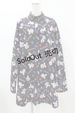 画像1: Jamie エーエヌケー / ハートBearプリントBigシャツ M ブラック H-25-06-03-1048-LO-BL-NS-ZH