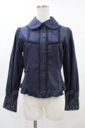 Innocent World / バラレースリボンブラウス M ネイビー H-25-06-03-1054-IW-BL-NS-ZH