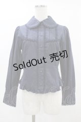 Innocent World / バラレースリボンブラウス M ネイビー H-25-06-03-1054-IW-BL-NS-ZH