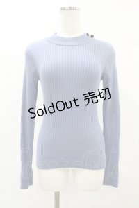F&A / 釦使いハイネックリブニットプルオーバー FREE ブルー H-25-06-03-1055-LO-TO-NS-ZH