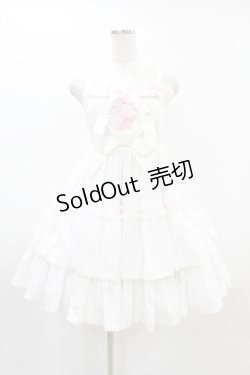 画像1: Angelic Pretty / フラワーバタフライジャンパースカート(コットンピケ) Free オフ H-25-06-03-1022-AP-OP-NS-ZH