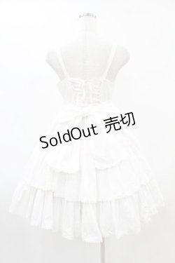 画像2: Angelic Pretty / フラワーバタフライジャンパースカート(コットンピケ) Free オフ H-25-06-03-1022-AP-OP-NS-ZH
