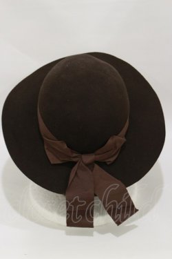 画像1: an another angelus / グログランリボンウールハット  BROWN H-25-06-03-018-CA-AC-NS-ZH
