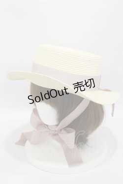 画像1: Ank Rouge / リボン付きストローハット  ラベンダー H-25-06-03-019-CA-AC-NS-ZH