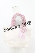 Maison de FLEUR / ラメリボンレースフリルハンドルトートバッグ  ピンク H-25-06-03-023-LO-BG-NS-ZH