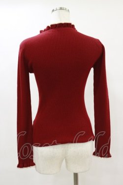 画像2: F&A / 配色使いリブニットプルオーバー Free RED H-25-06-03-034-LO-TO-NS-ZH
