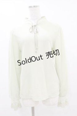 画像1: axes femme / レース編風マオカラートップス M ミント H-25-06-03-046-AX-TO-NS-ZH