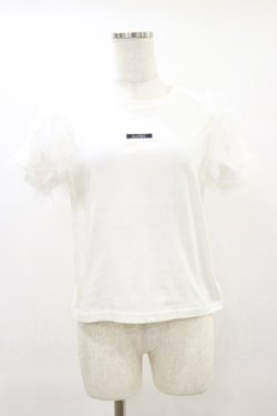 画像1: An MILLE / リボンデコTシャツ Free ホワイト H-25-06-03-050-EL-TS-NS-ZH