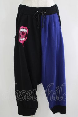 画像1: HELL CAT PUNKS / バイカラーサルエルパンツ F 黒 H-25-06-04-024-PU-PA-KB-ZH