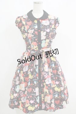 画像1: Shirley Temple / アンティークハートフルシャツワンピース 160 ブラック H-25-06-04-004-ET-OP-KB-ZH