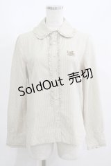 Jane Marple / ロゴ刺繍ドットブラウス  ベージュ H-25-06-04-031-JM-BL-KB-ZH
