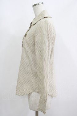 画像2: Jane Marple / ロゴ刺繍ドットブラウス  ベージュ H-25-06-04-031-JM-BL-KB-ZH