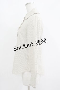 画像2: Jane Marple / ロゴ刺繍ドットブラウス  ベージュ H-25-06-04-031-JM-BL-KB-ZH