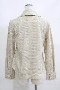 画像3: Jane Marple / ロゴ刺繍ドットブラウス  ベージュ H-25-06-04-031-JM-BL-KB-ZH