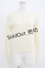 Leur Getter / スプーン刺繍テープ付ニットカーディガン  アイボリー H-25-06-04-037-LU-TO-KB-ZH