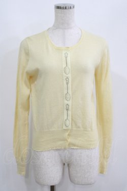 画像1: Leur Getter / スプーン刺繍テープ付ニットカーディガン  アイボリー H-25-06-04-037-LU-TO-KB-ZH