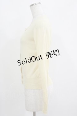 画像2: Leur Getter / スプーン刺繍テープ付ニットカーディガン  アイボリー H-25-06-04-037-LU-TO-KB-ZH