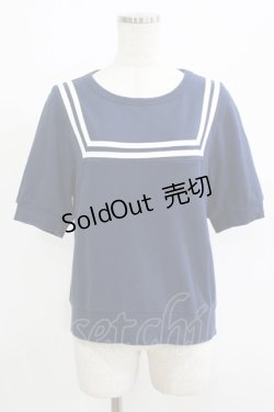 画像1: Jane Marple / ソフト裏毛マリンヨークのトレーナー  ネイビー H-25-06-04-044-JM-TO-KB-ZH