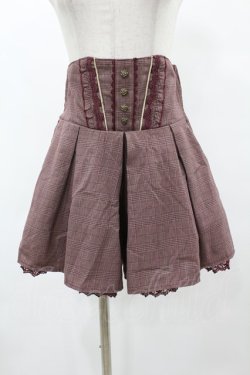 画像1: axes femme / チェックキュロット M ワイン H-25-06-04-1045-AX-PA-NS-ZH