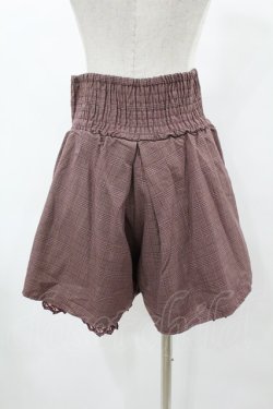 画像2: axes femme / チェックキュロット M ワイン H-25-06-04-1045-AX-PA-NS-ZH