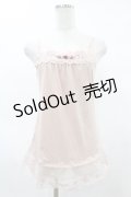 axes femme / 巻きバラ付きロングキャミ M ピンク H-25-06-04-1049-AX-TO-NS-ZH