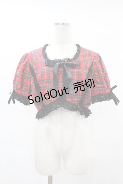 画像1: metamorphose / パフスリーブボレロ Free レッド H-25-06-04-1057-ME-TO-NS-ZH