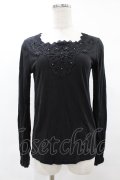 axes femme / パール使いトップス M ブラック H-25-06-04-1059-AX-TO-NS-ZH