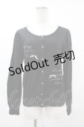 axes femme / ネコフロッキープリントカーディガン M ブラック H-25-06-04-1060-AX-TO-NS-ZH