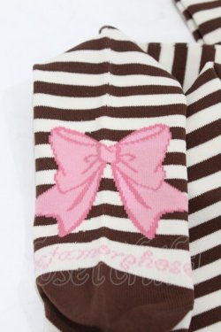 画像2: metamorphose / ミニボーダーオーバーニー  ブラウン H-25-06-04-1006-ME-ZA-NS-ZH