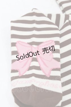画像2: metamorphose / ミニボーダーオーバーニー  ブラウン H-25-06-04-1006-ME-ZA-NS-ZH